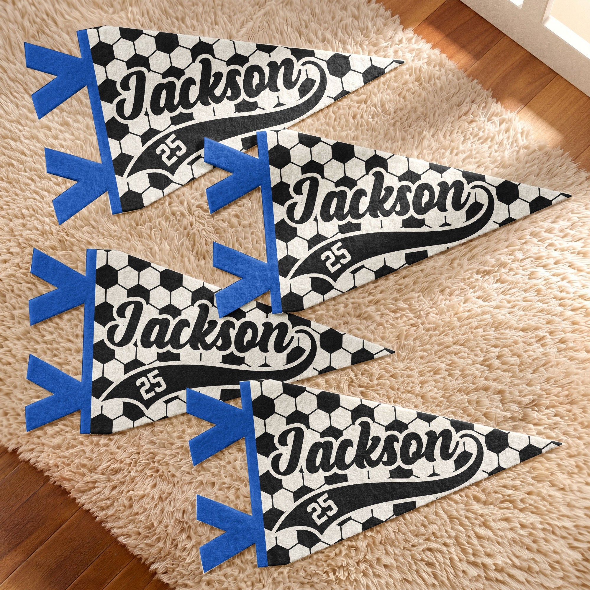 Soccer Player Custom Name And Number - Personalized Pennant