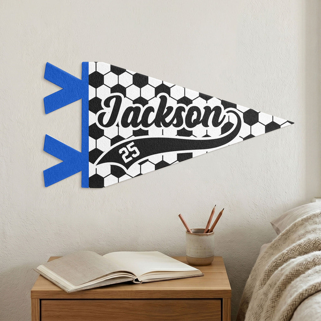Soccer Player Custom Name And Number - Personalized Pennant