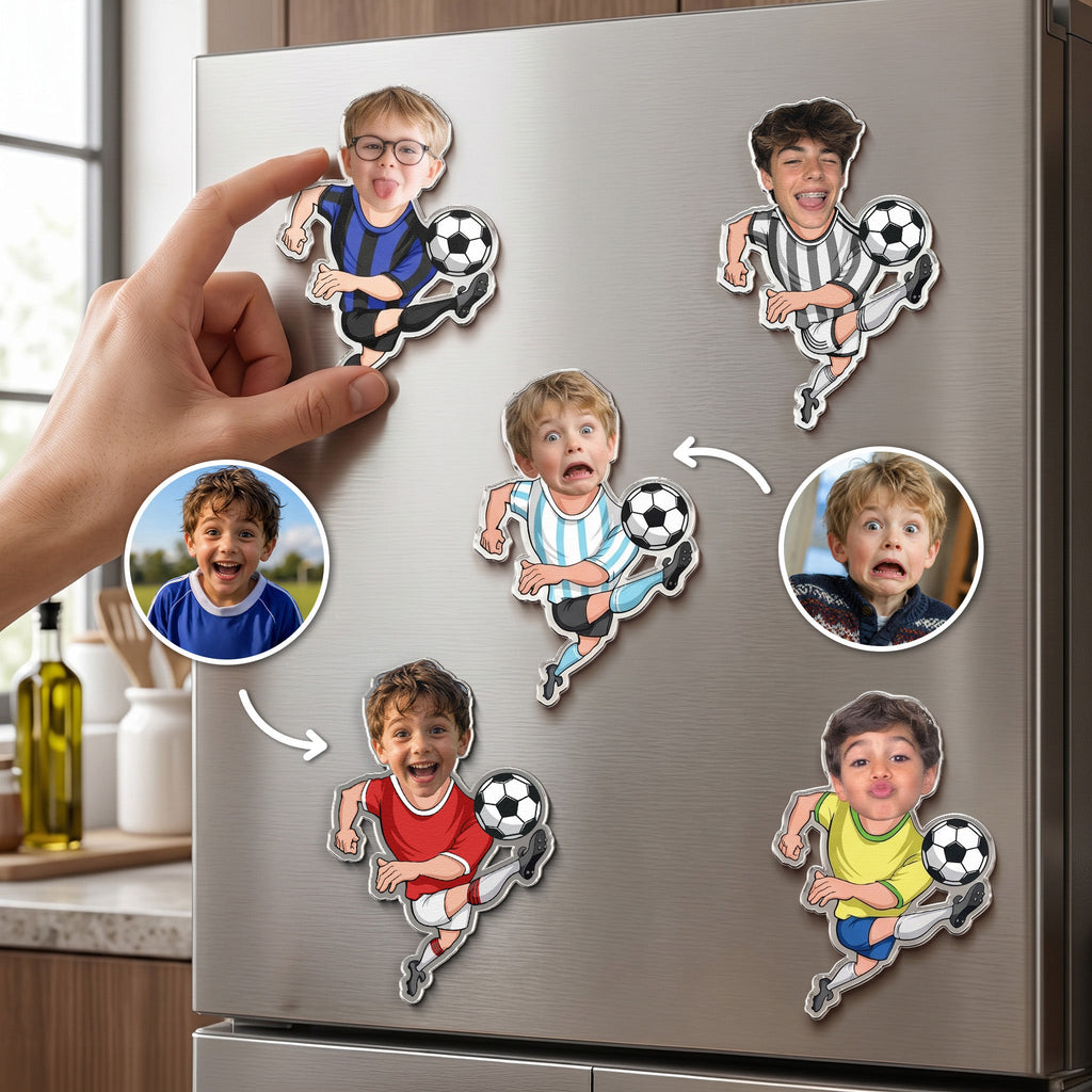 Soccer Players For Son, Grandson, Him, Sport Lovers - Personalized Magnet