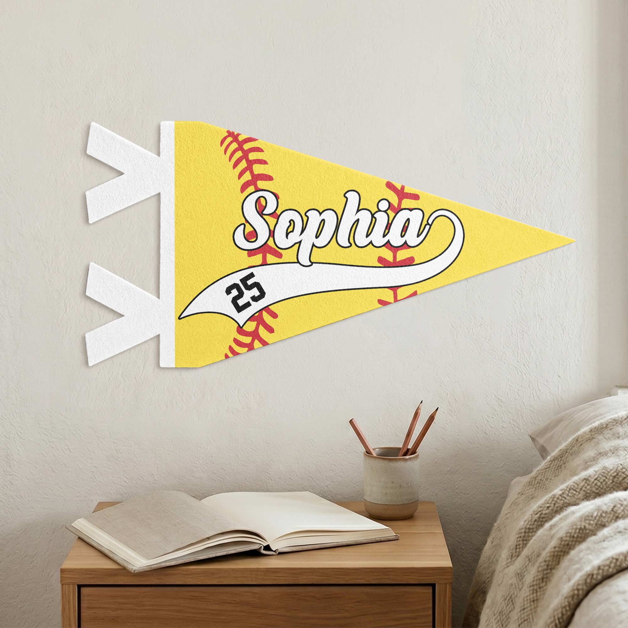 Softball Player Custom Name And Number - Personalized Pennant