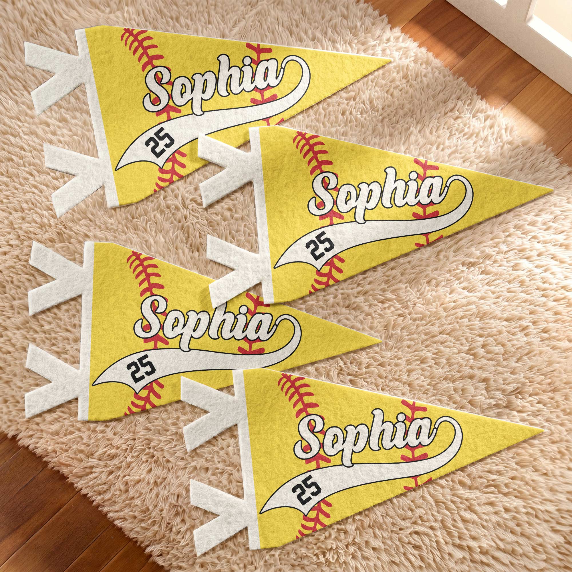 Softball Player Custom Name And Number - Personalized Pennant