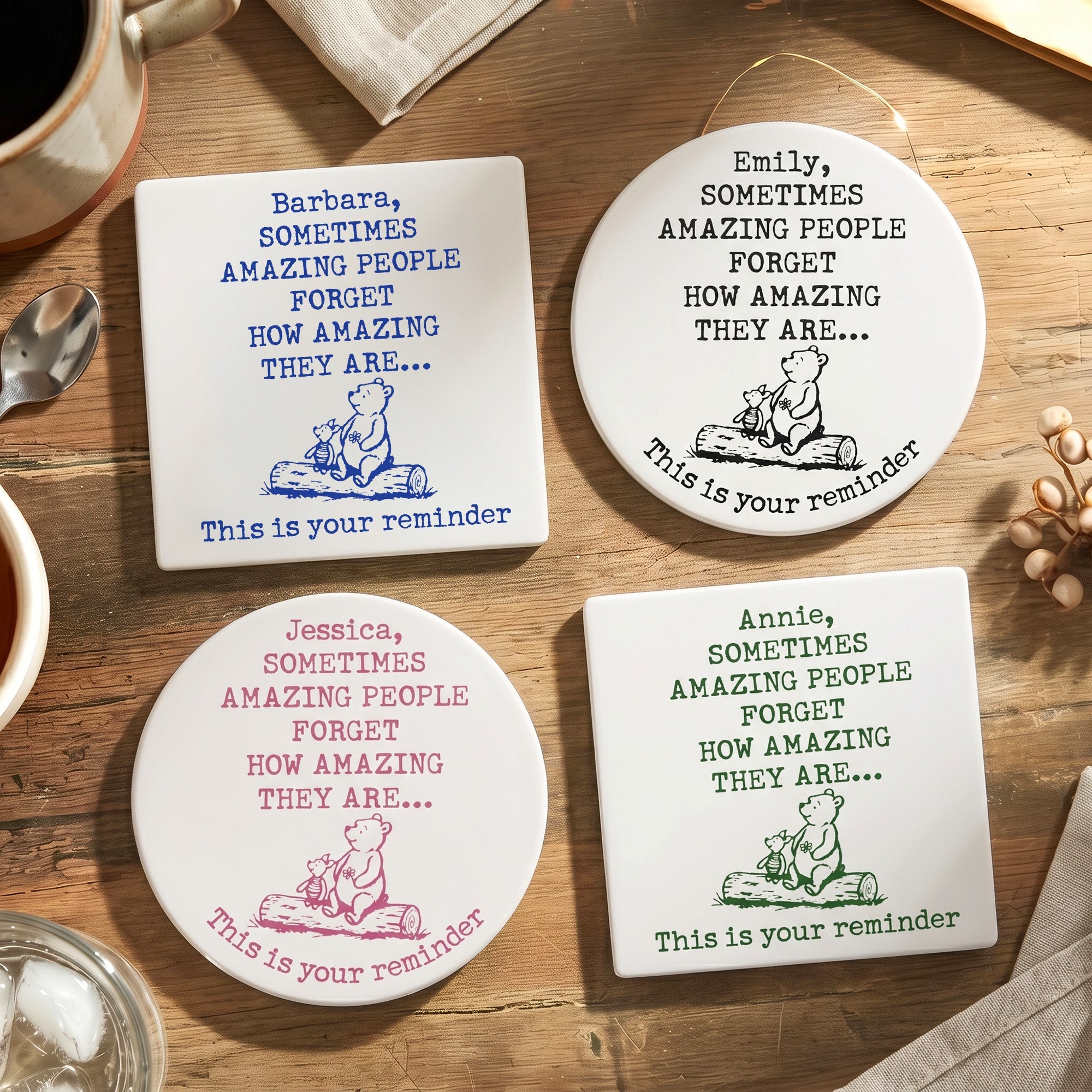 Sometimes Amazing People Forget How Amazing They Are - Personalized Coaster