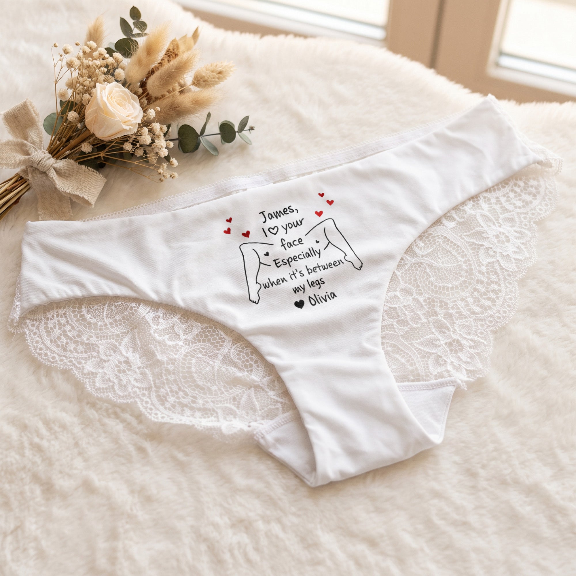 Spicy Gift For Her - I Love Your Face Especially When It's Between My Legs - Personalized Panty