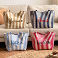 Striped Canvas With Name - Personalized Tote Bag
