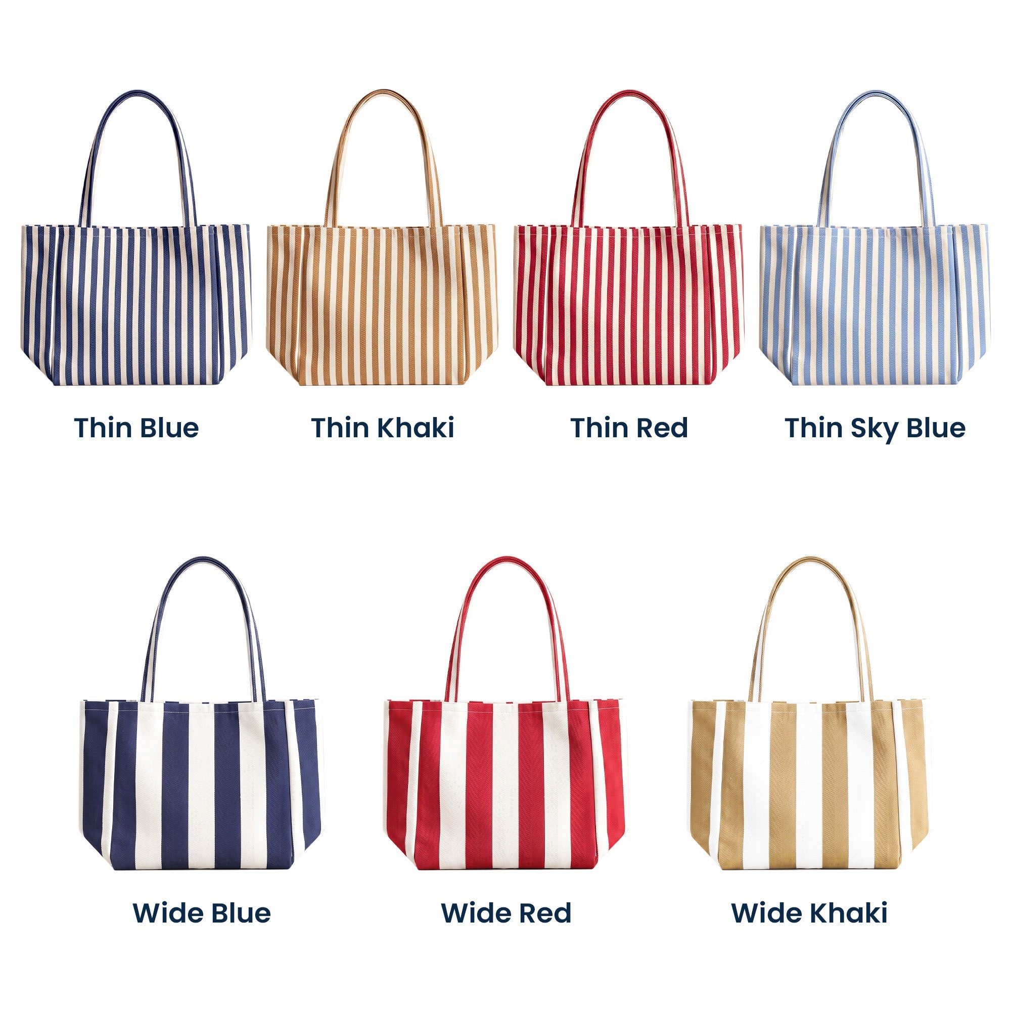 Striped Canvas With Name - Personalized Tote Bag