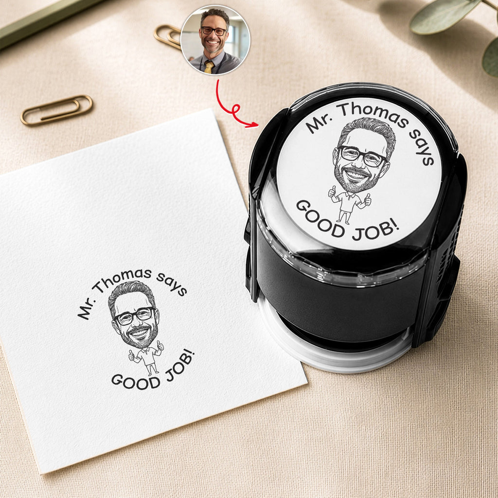 Teacher Face Good Job - Personalized Stamp