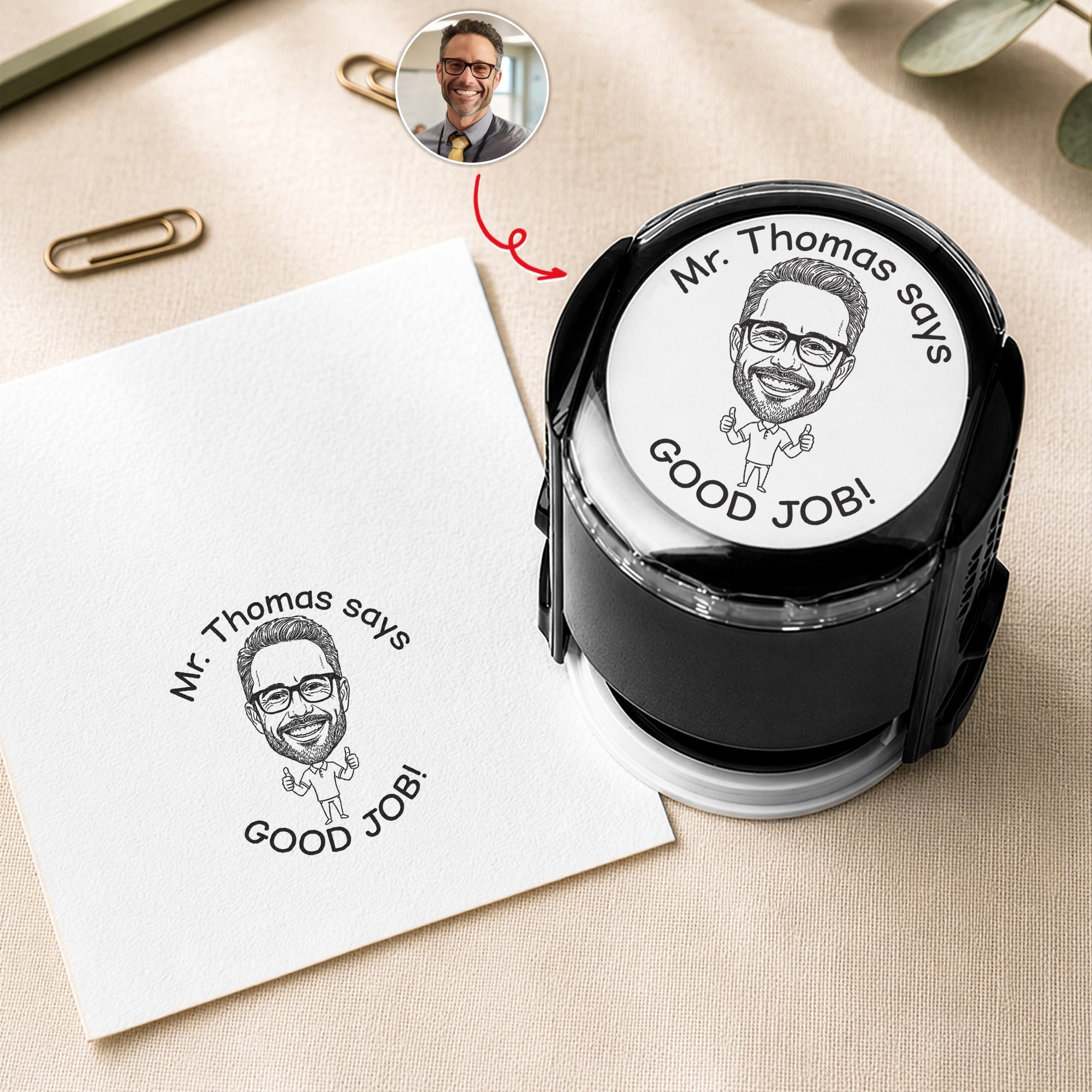 Teacher Face Good Job - Personalized Stamp