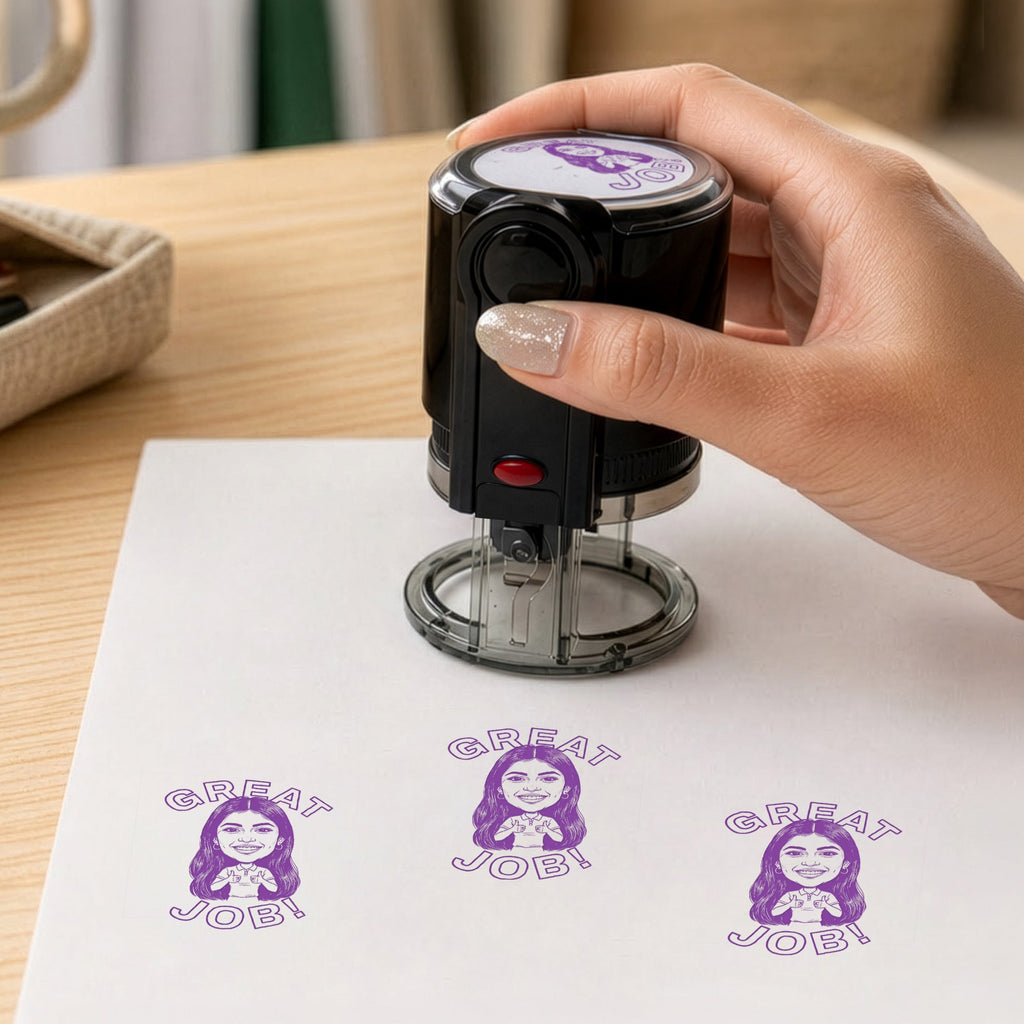 Teacher Face Good Job - Personalized Stamp