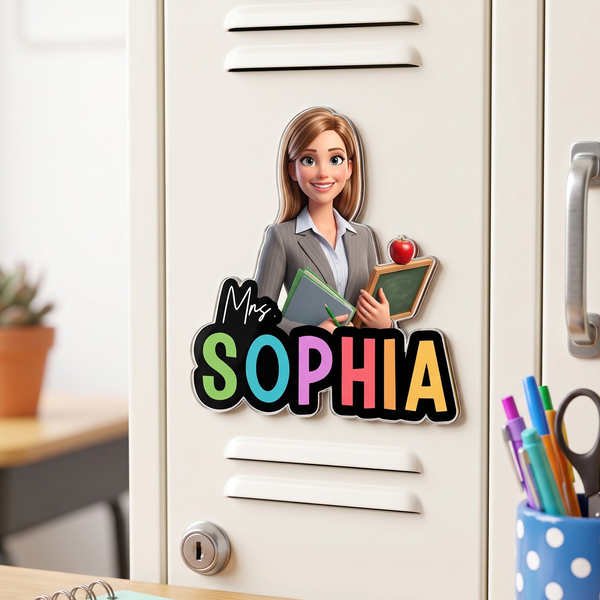 Teacher Cartoon Version - Personalized Magnet