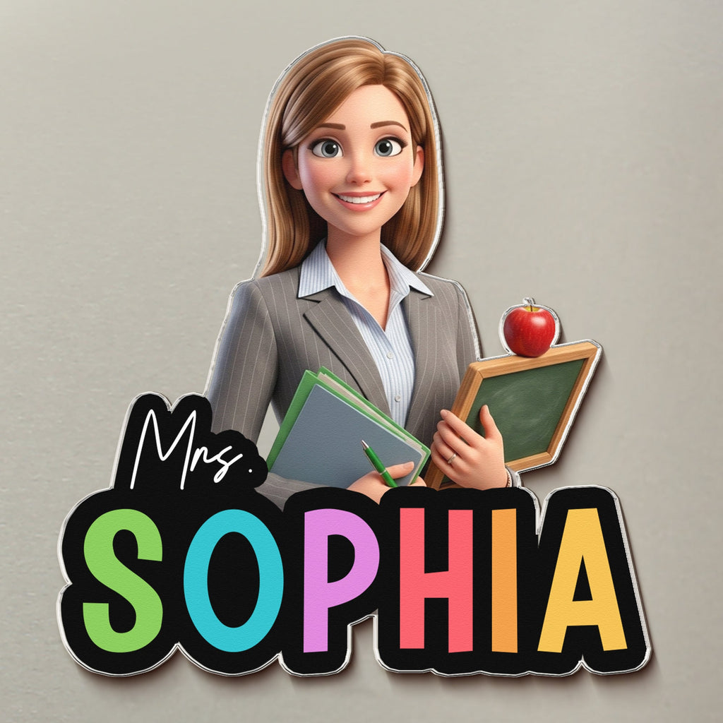 Teacher Cartoon Version - Personalized Magnet