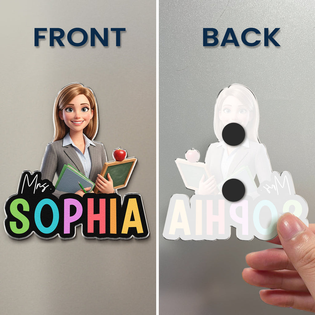 Teacher Cartoon Version - Personalized Magnet