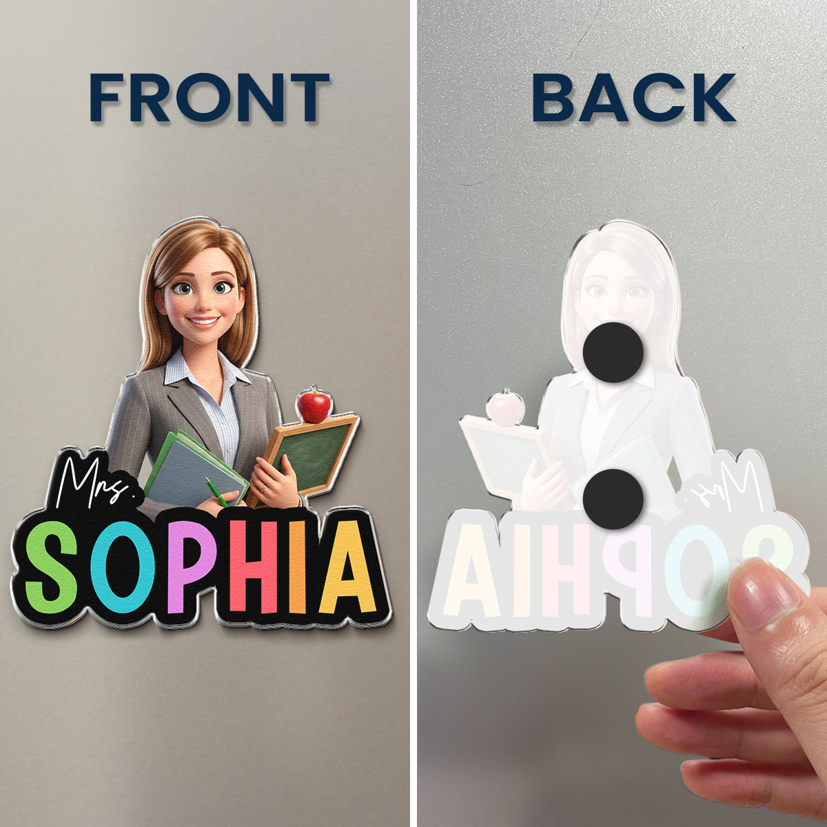 Teacher Cartoon Version - Personalized Magnet