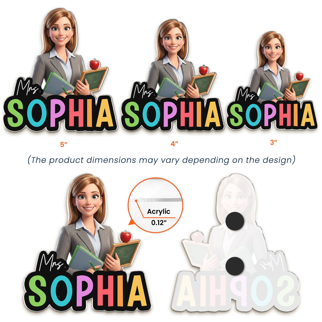 Teacher Cartoon Version - Personalized Magnet