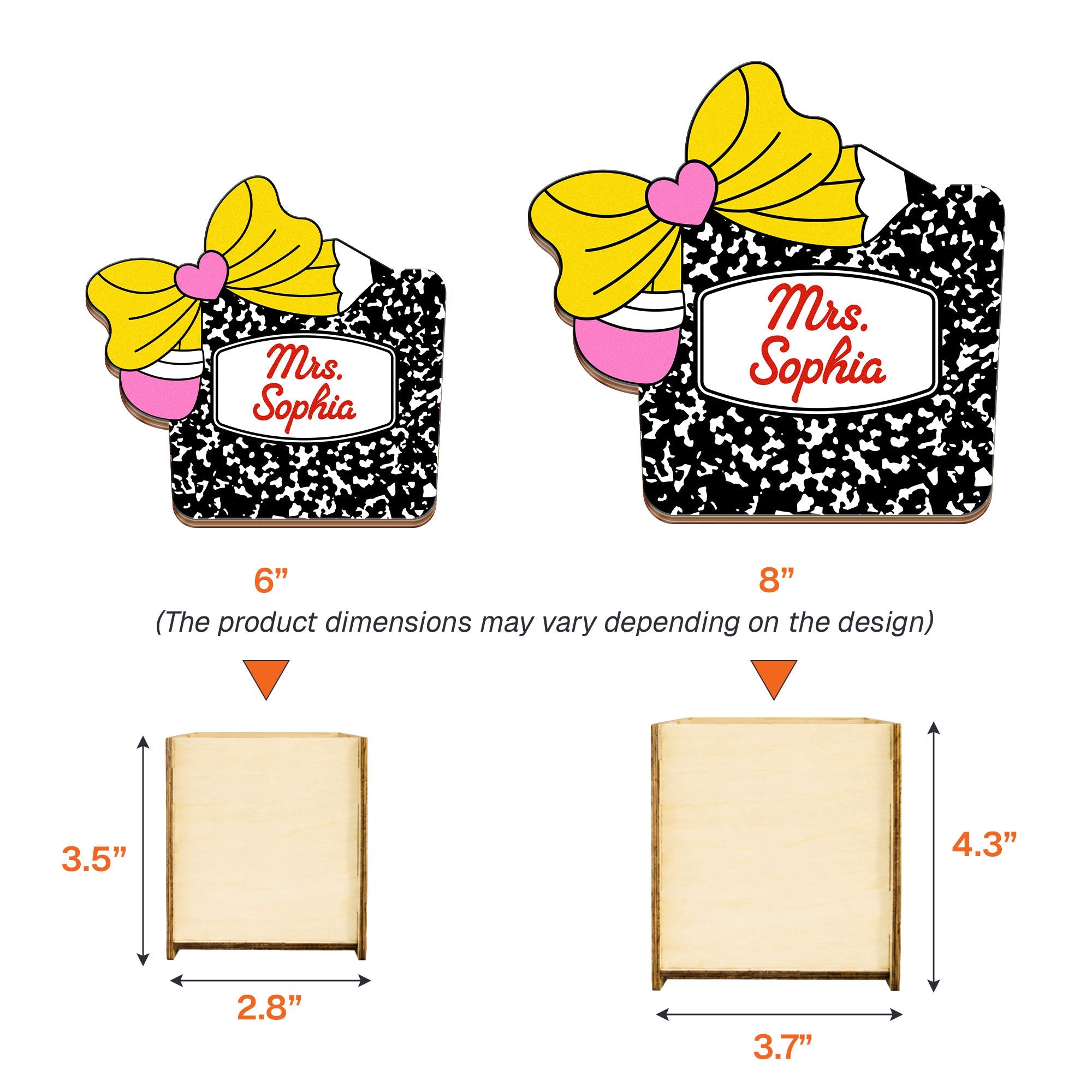 Teacher Composition Notebook - Personalized Pen Holder
