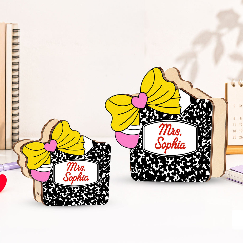 Teacher Composition Notebook - Personalized Pen Holder
