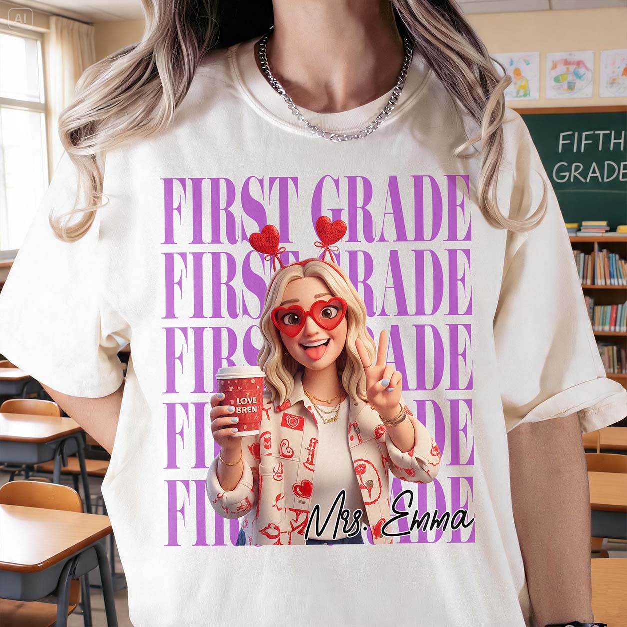 Teacher Custom Cartoon Style - Personalized Shirt