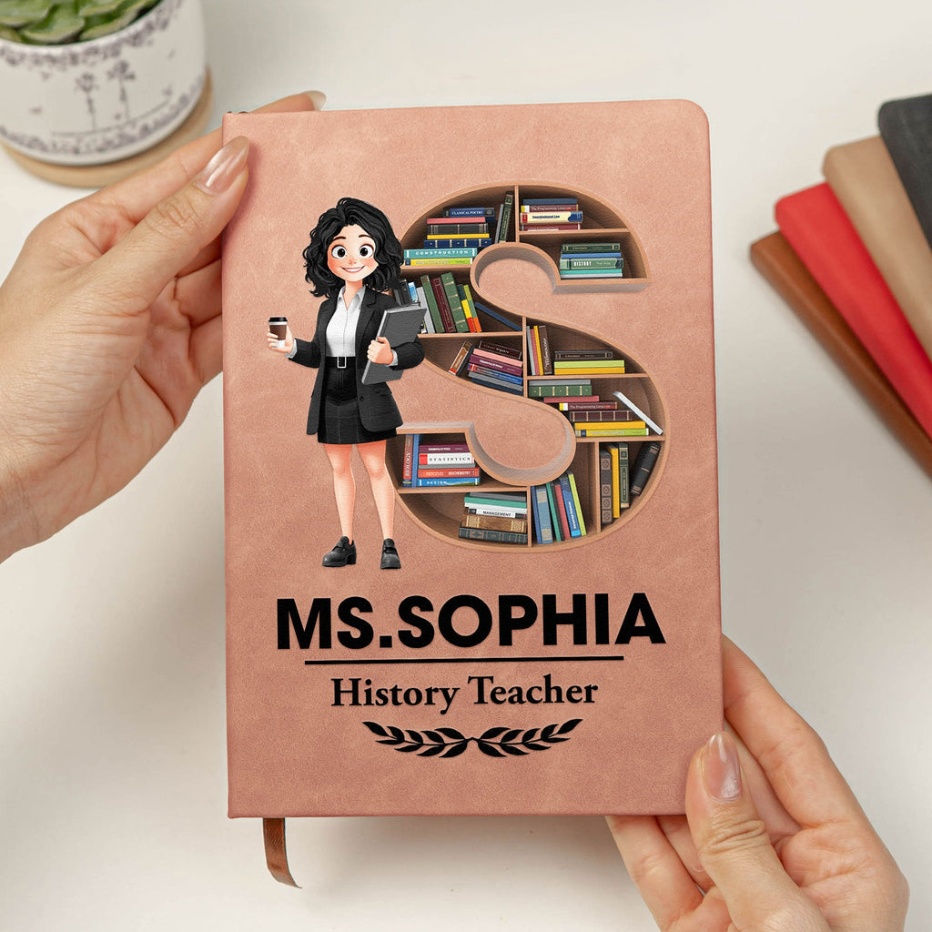 Teacher Custom Initial Name Thank You Gift - Personalized Journal