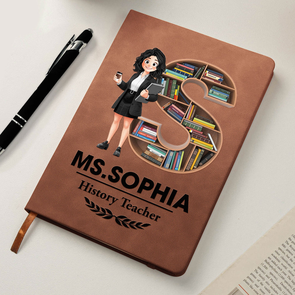 Teacher Custom Initial Name Thank You Gift - Personalized Journal