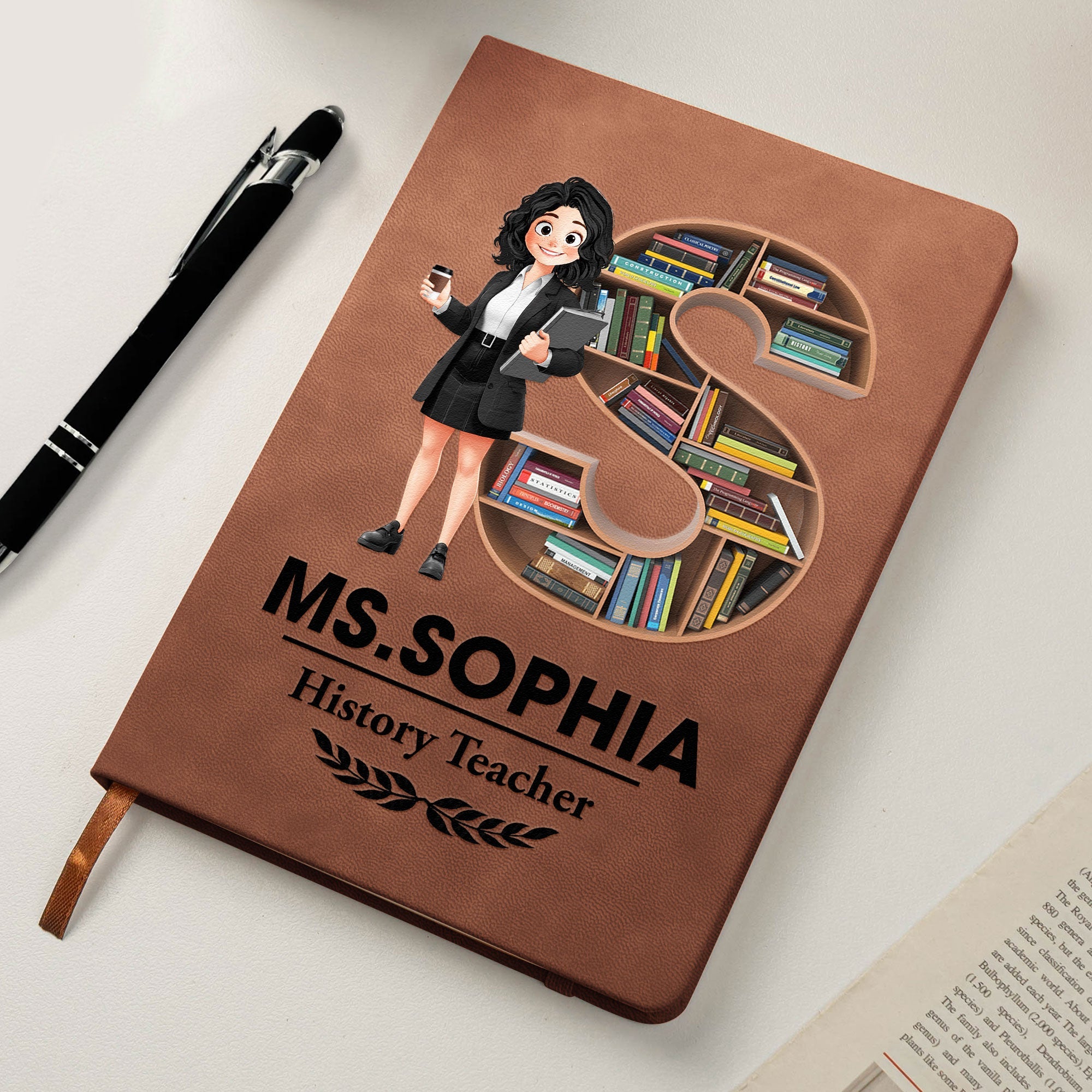 Teacher Custom Initial Name Thank You Gift - Personalized Journal