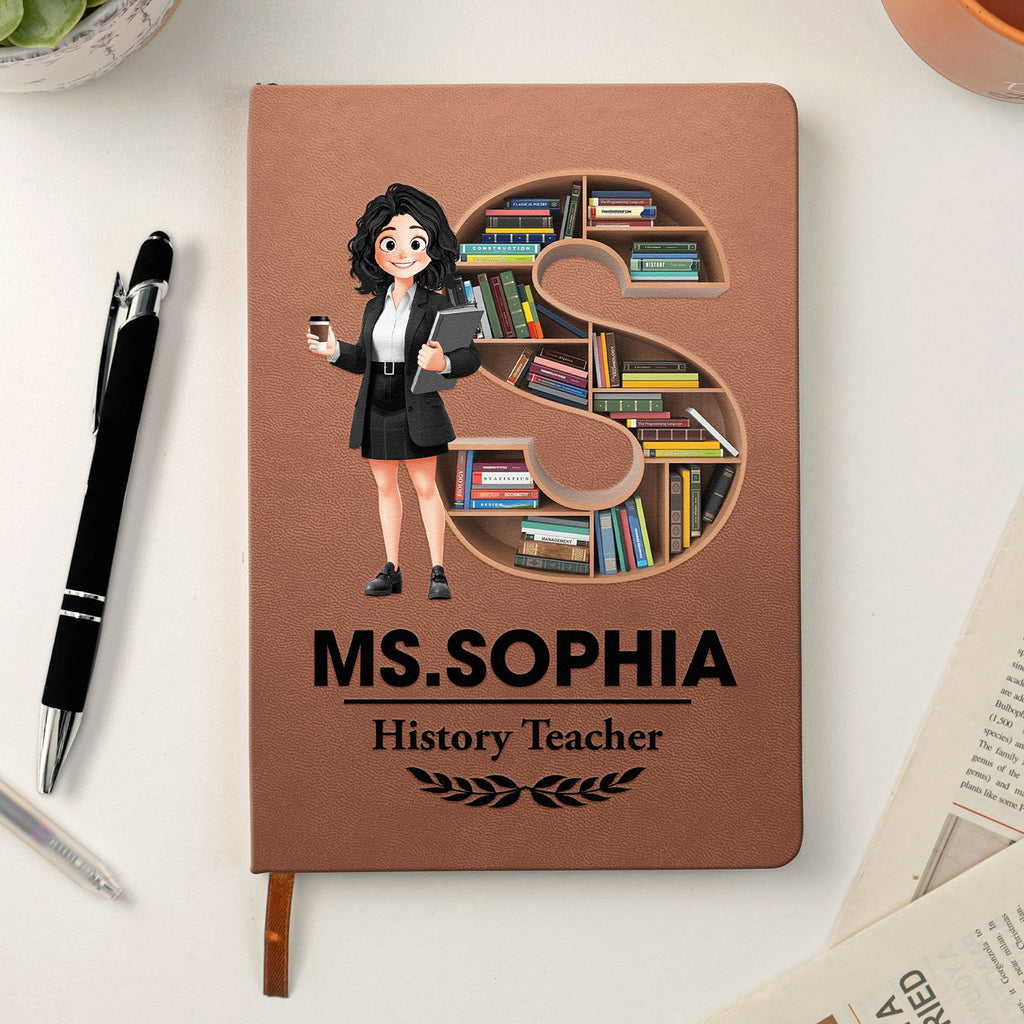 Teacher Custom Initial Name Thank You Gift - Personalized Journal