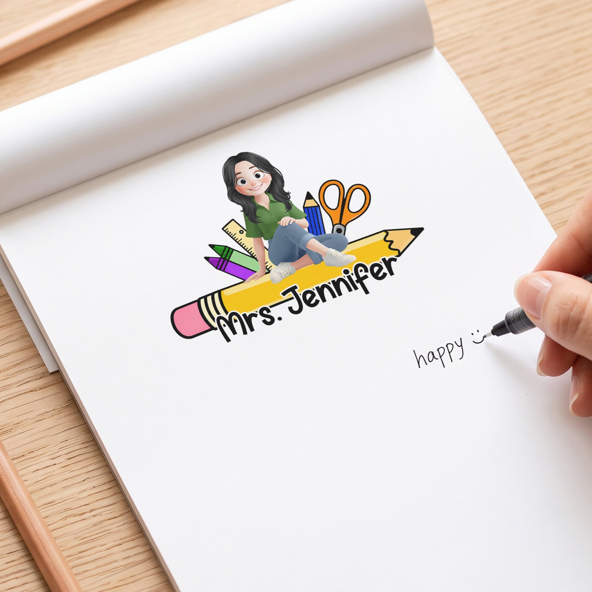 Teacher Custom Name - Personalized Notepad