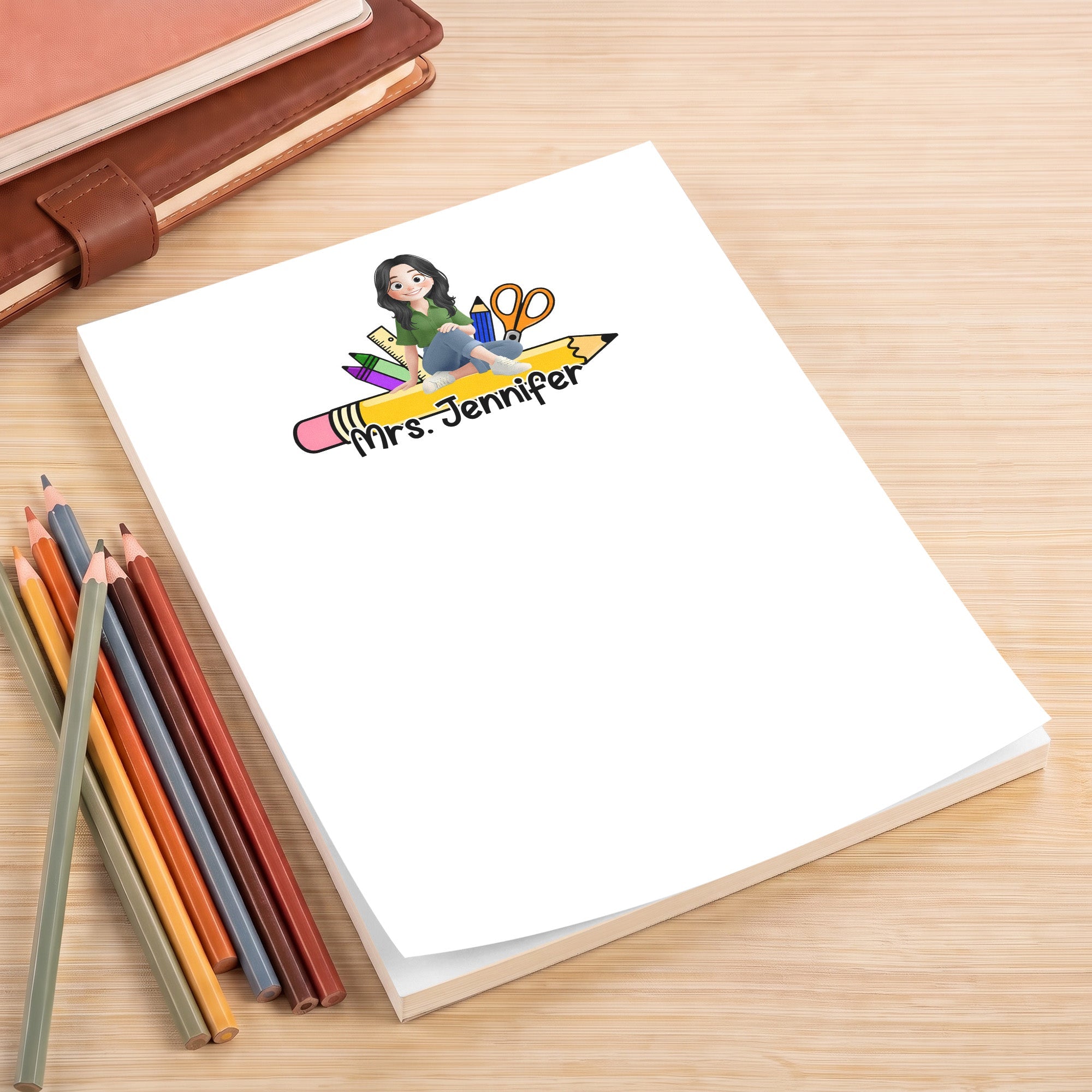 Teacher Custom Name - Personalized Notepad