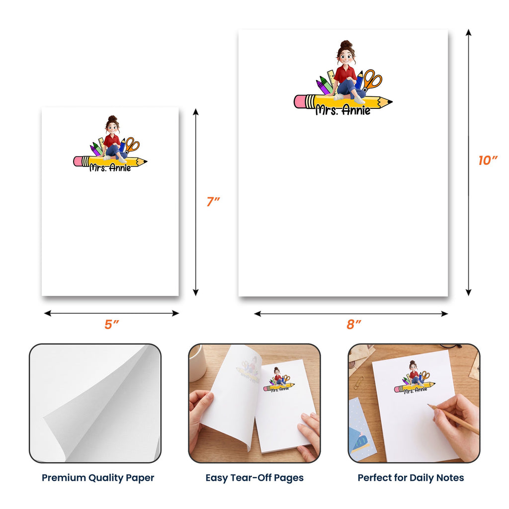 Teacher Custom Name - Personalized Notepad