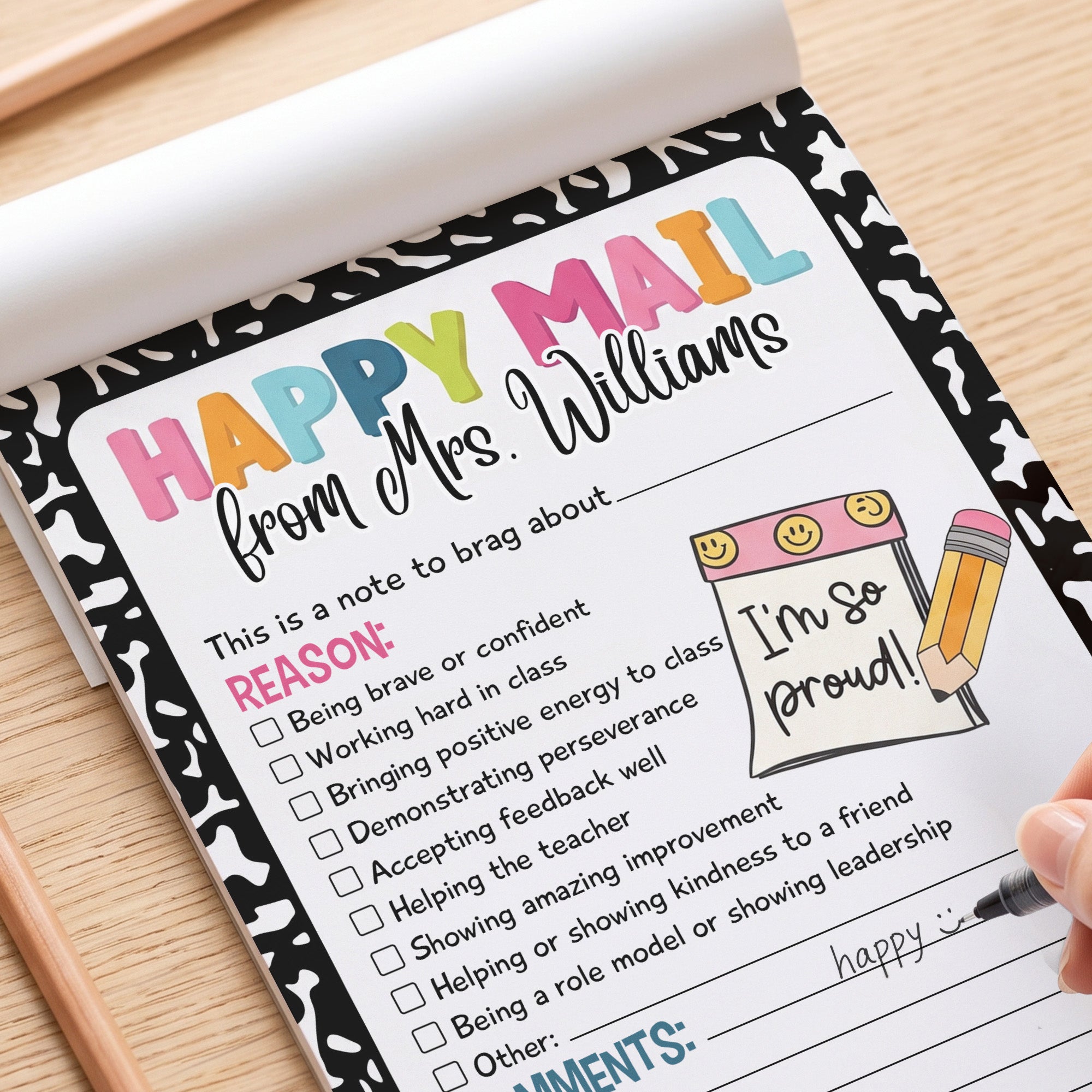 Teacher Happy Mail - Personalized Notepad