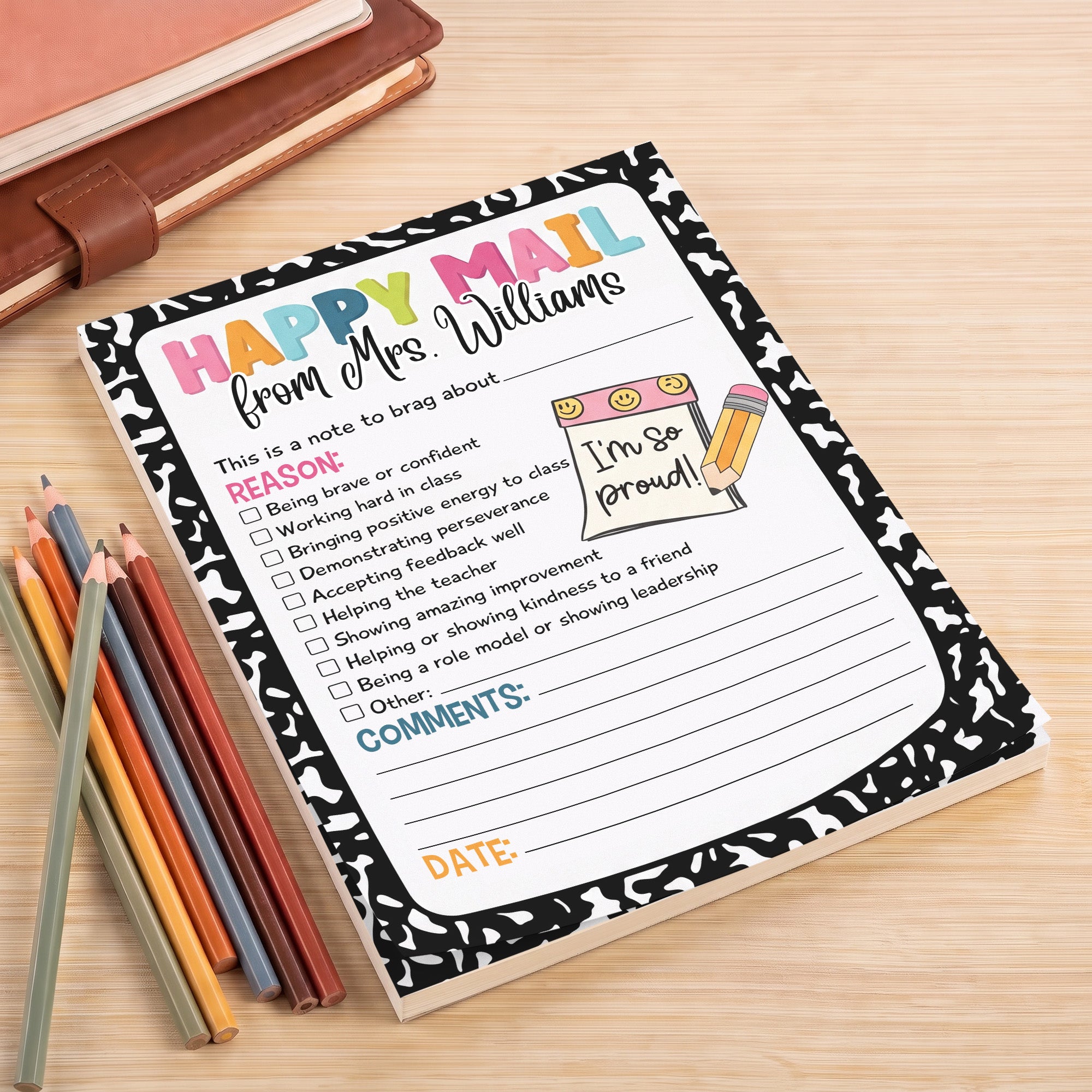 Teacher Happy Mail - Personalized Notepad