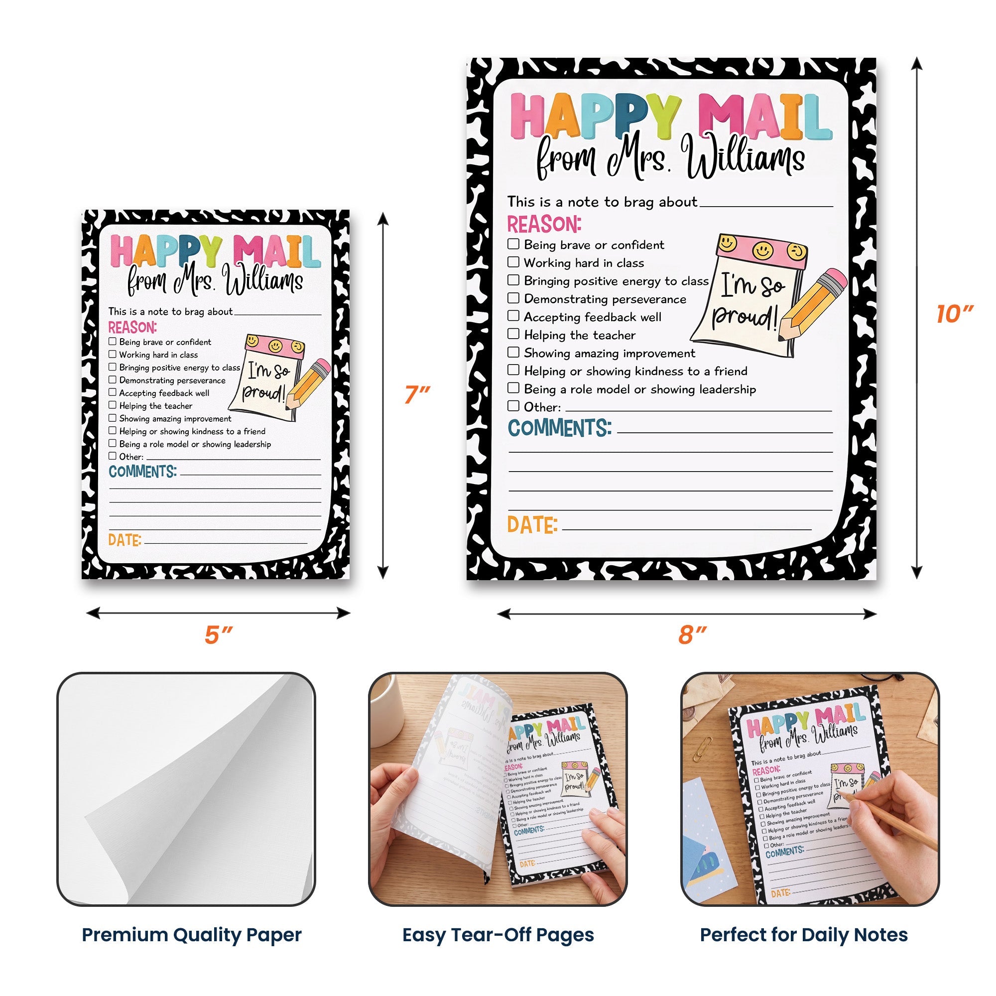 Teacher Happy Mail - Personalized Notepad