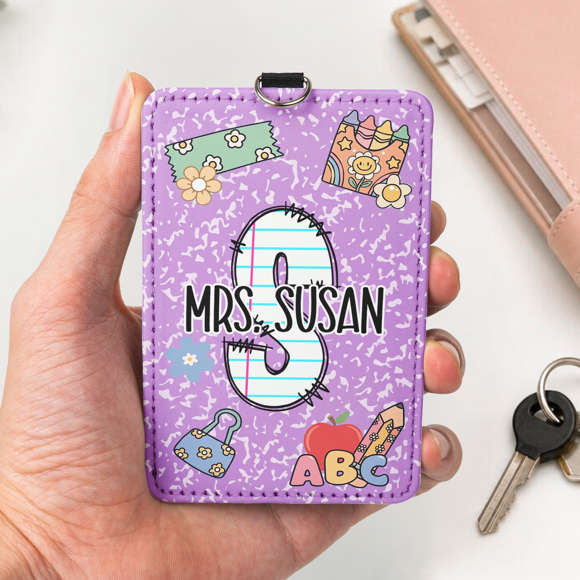 Teacher Initial Name Custom - Personalized Badge Holder