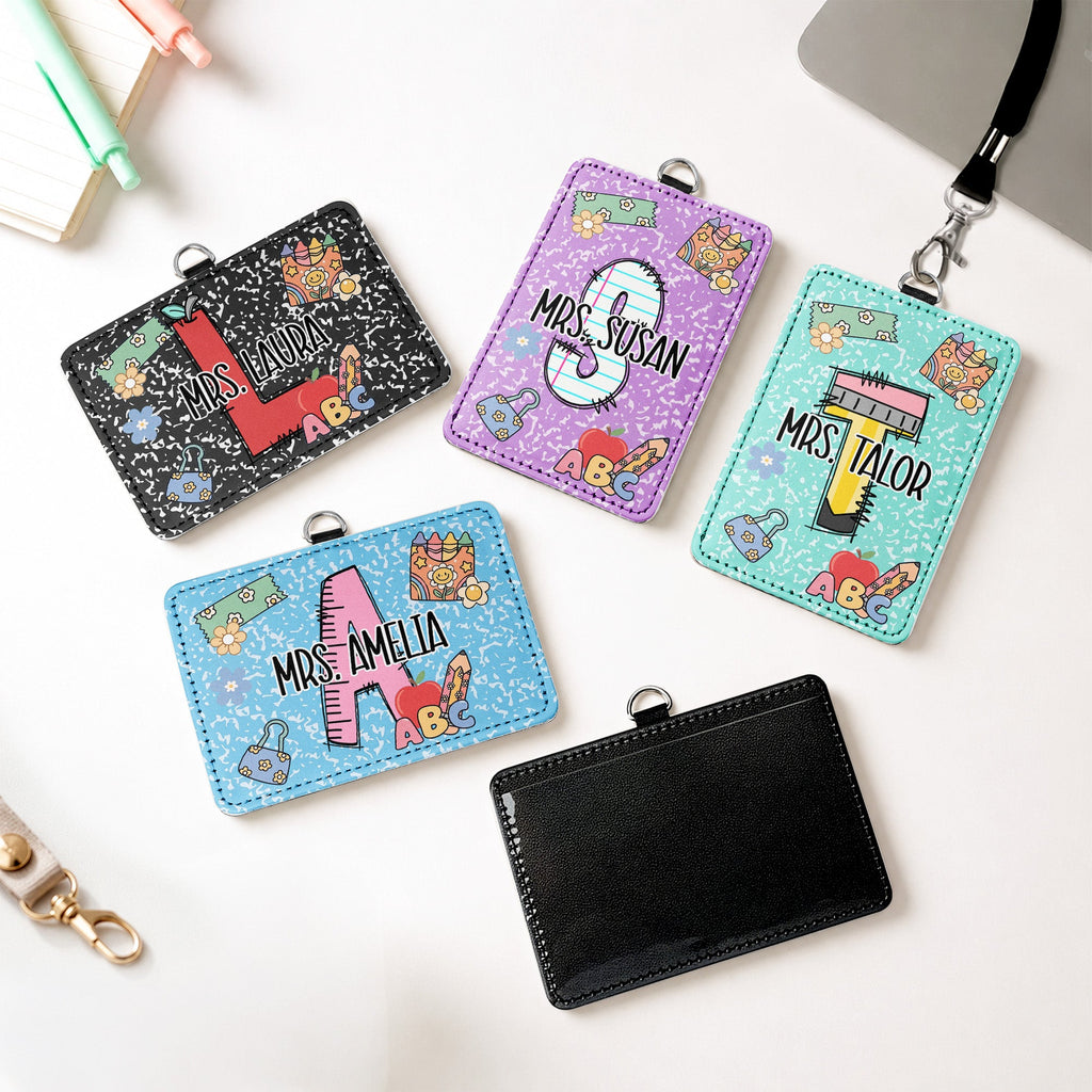 Teacher Initial Name Custom - Personalized Badge Holder