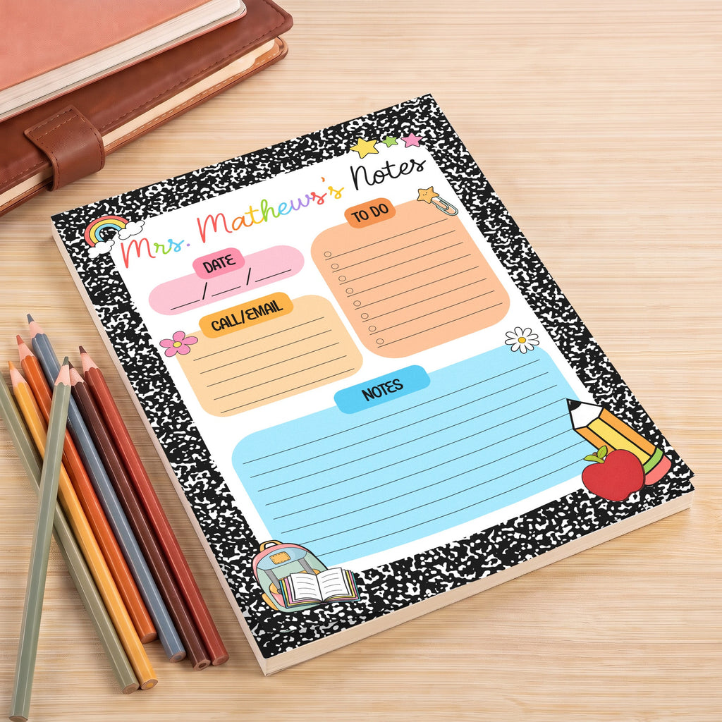 Teacher To Do Note - Personalized Notepad