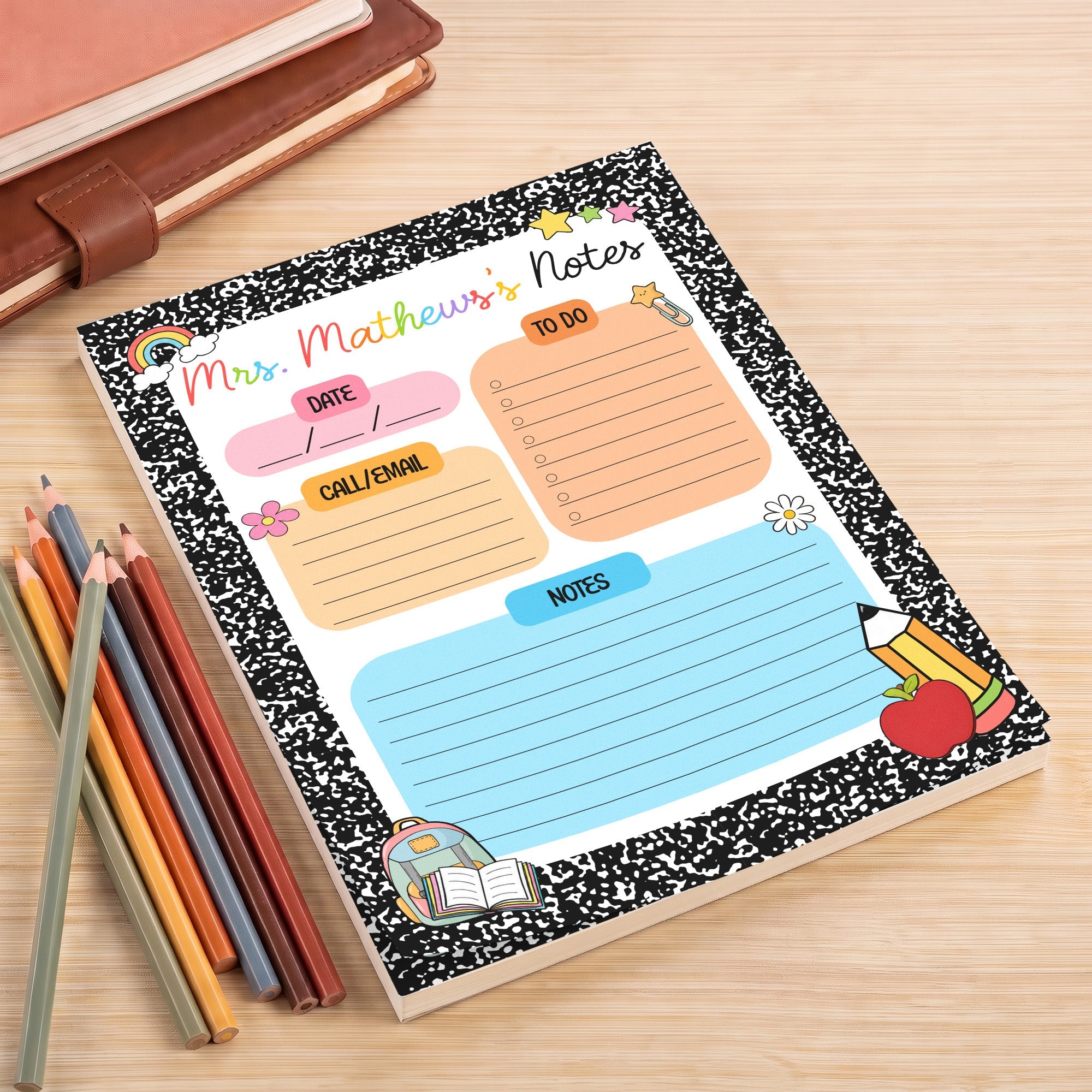 Teacher To Do Note - Personalized Notepad