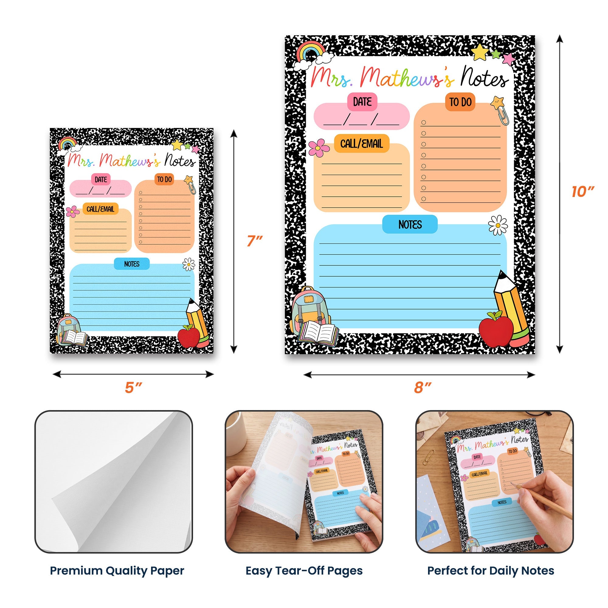 Teacher To Do Note - Personalized Notepad
