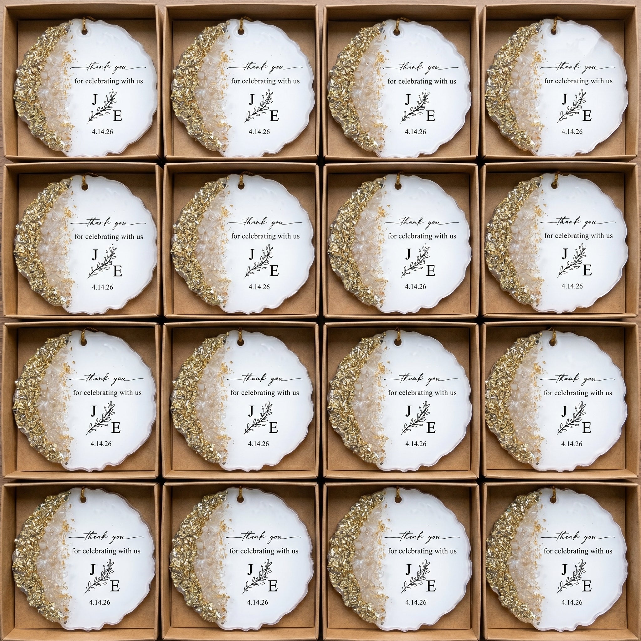 Thank You For Celebrating With Us Wedding Favors Guest Gifts - Personalized Resin Ornament
