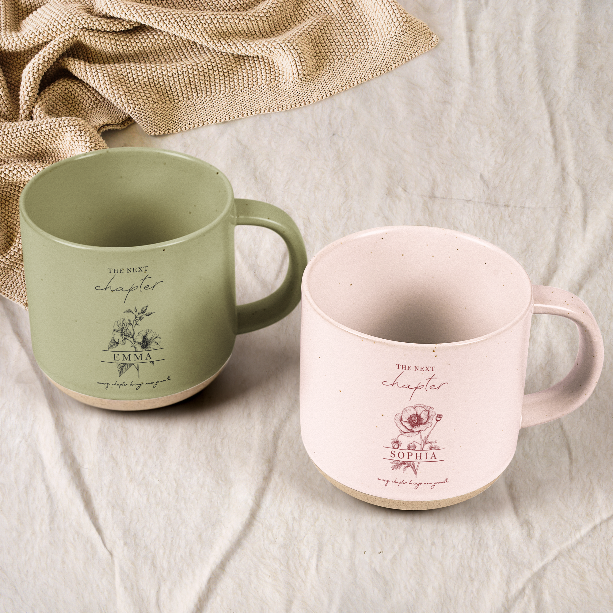 The Next Chapter Custom Name Flower - Personalized Mug
