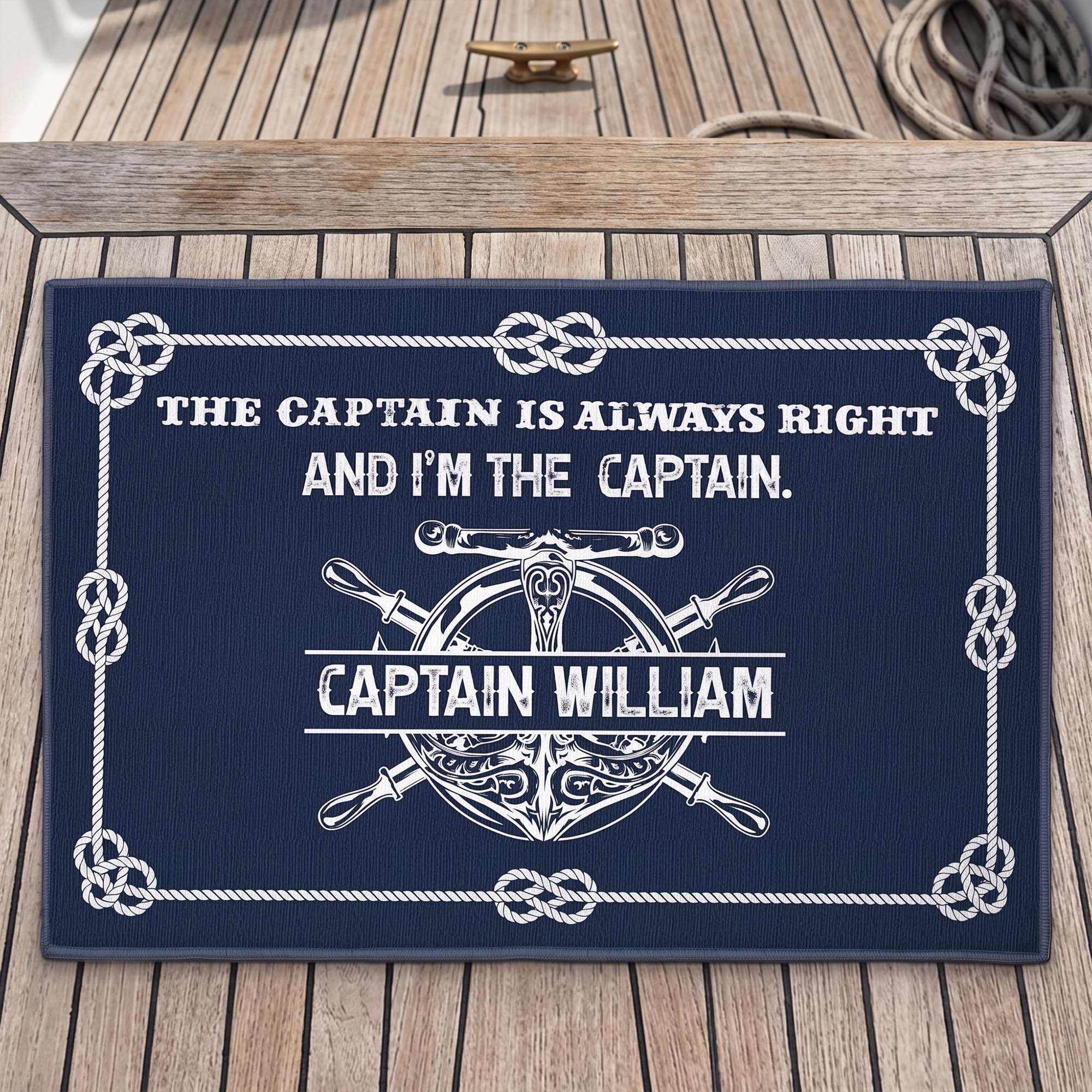 The Captain Is Always Right... And I'm The Captain - Custom Name - Personalized Doormat