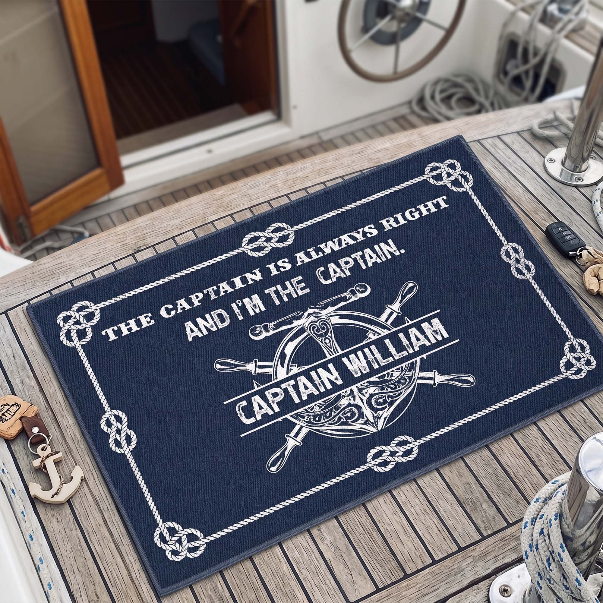 The Captain Is Always Right... And I'm The Captain - Custom Name - Personalized Doormat