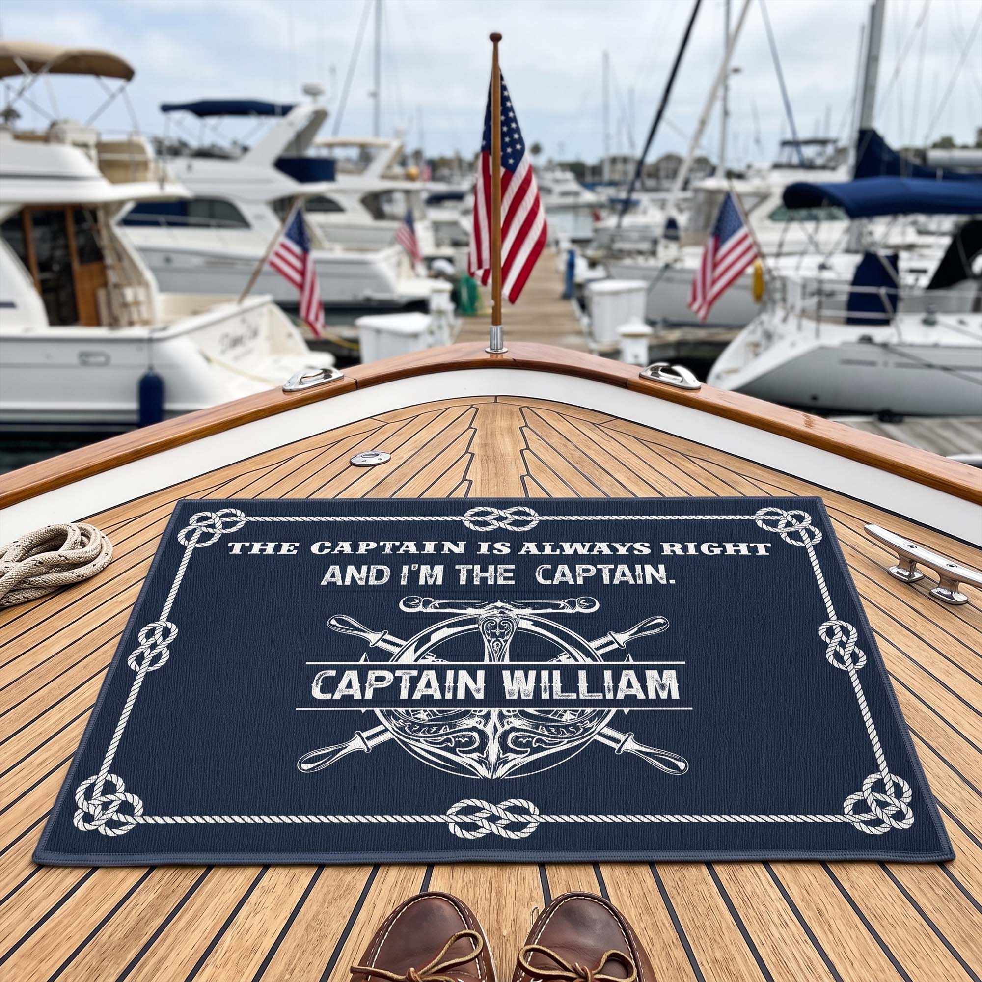 The Captain Is Always Right... And I'm The Captain - Custom Name - Personalized Doormat
