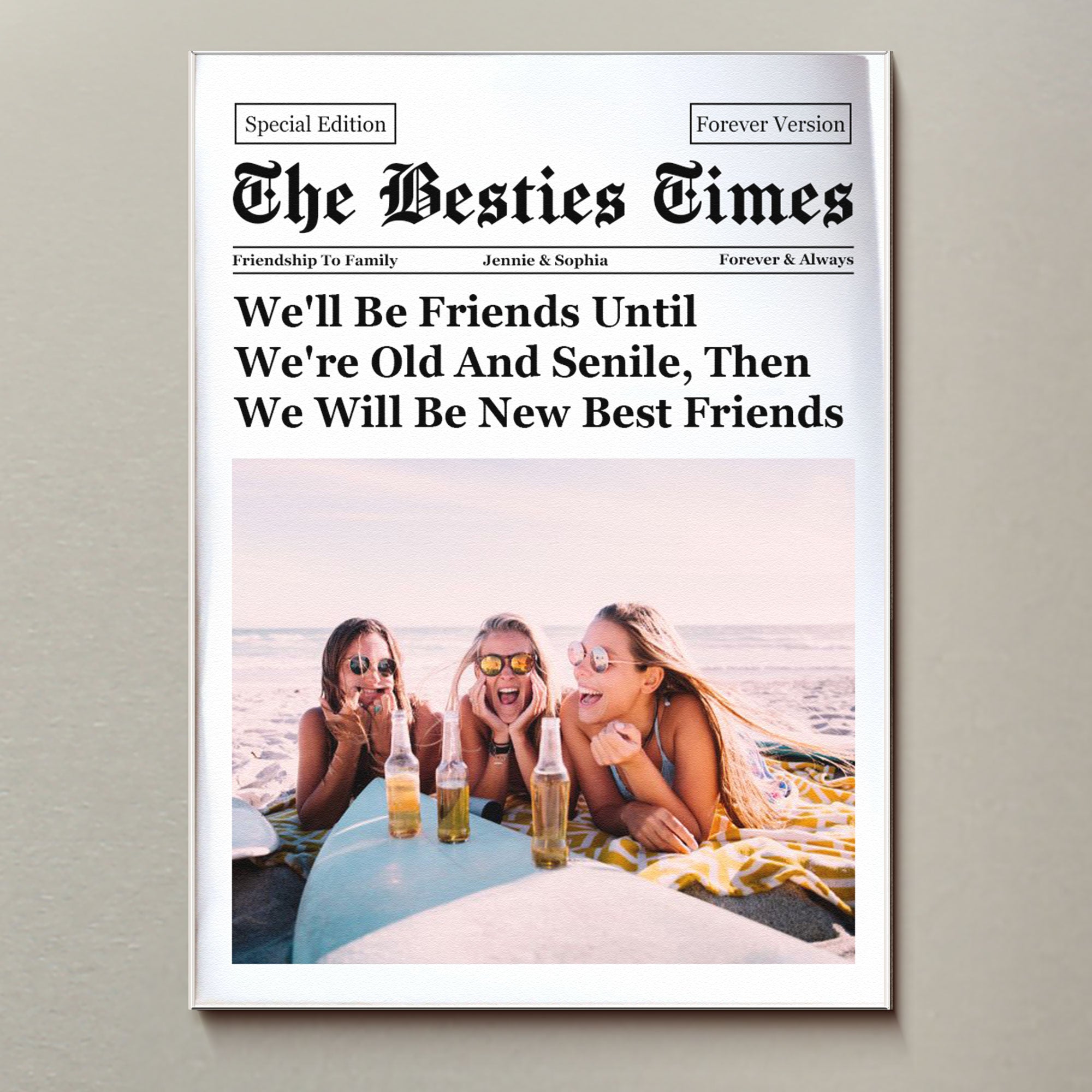 The Friendship Times - Upload Photo For Besties, Sisters - Personalized Magnet
