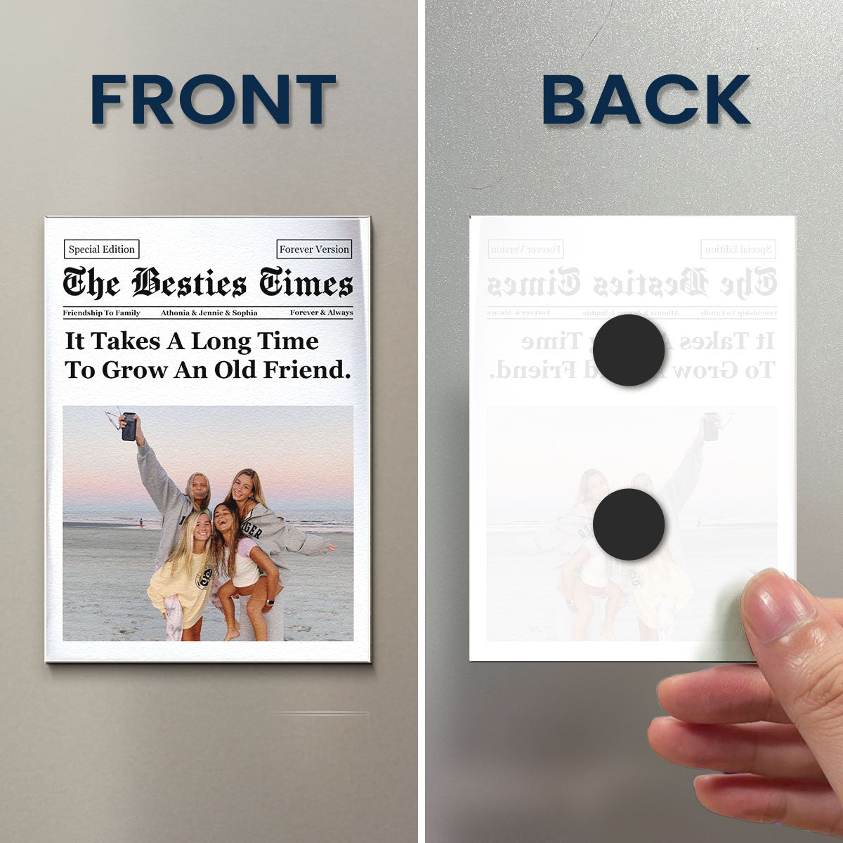 The Friendship Times - Upload Photo For Besties, Sisters - Personalized Magnet