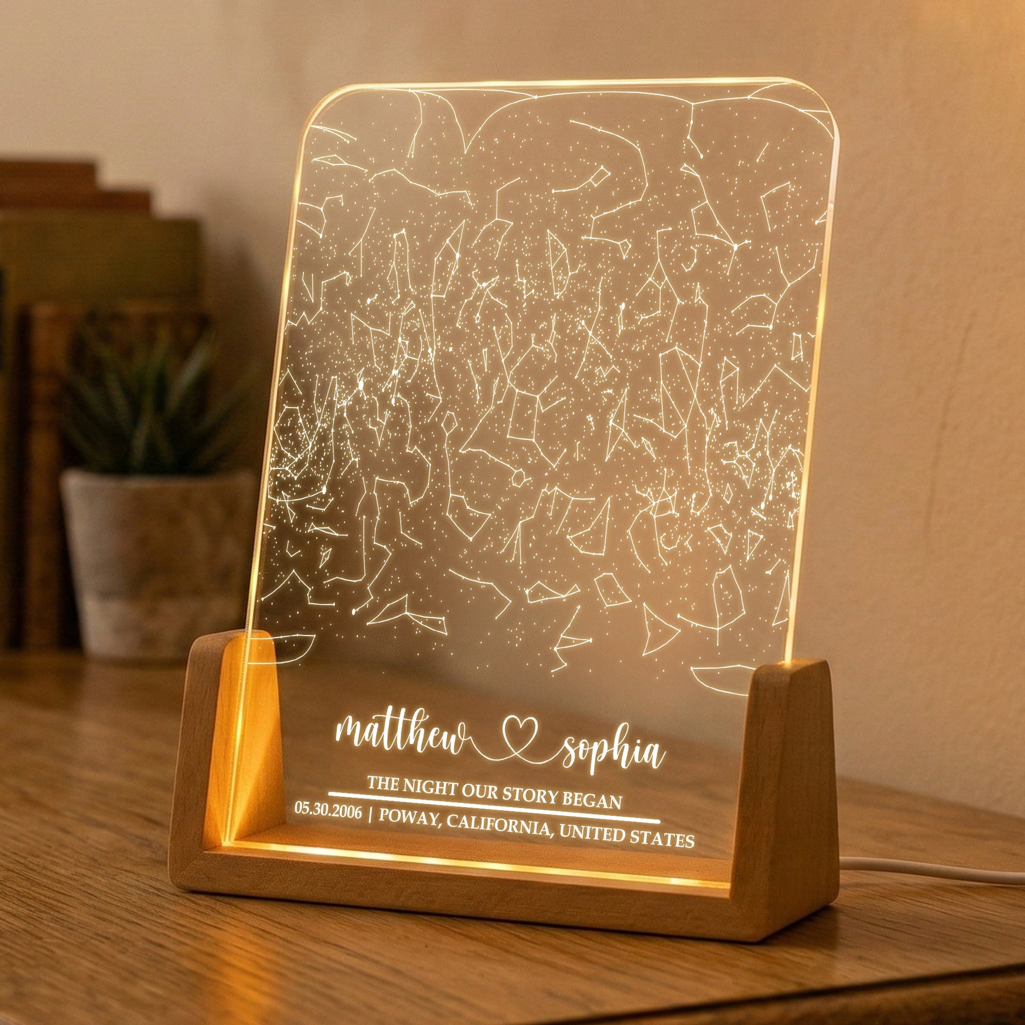 The Night Our Story Began Couple Anniversary Gifts Custom Star Map - Personalized Night Light