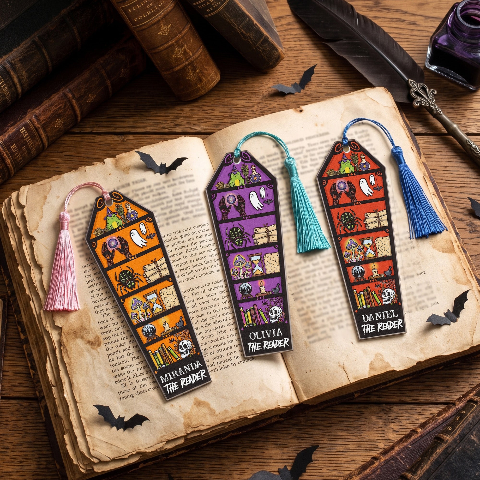 The Reader Book Lovers Halloween Style - Custom Bookmark
