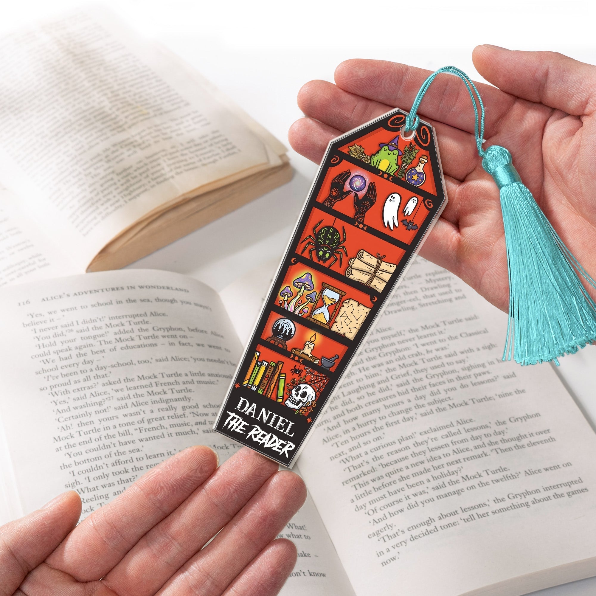 The Reader Book Lovers Halloween Style - Custom Bookmark
