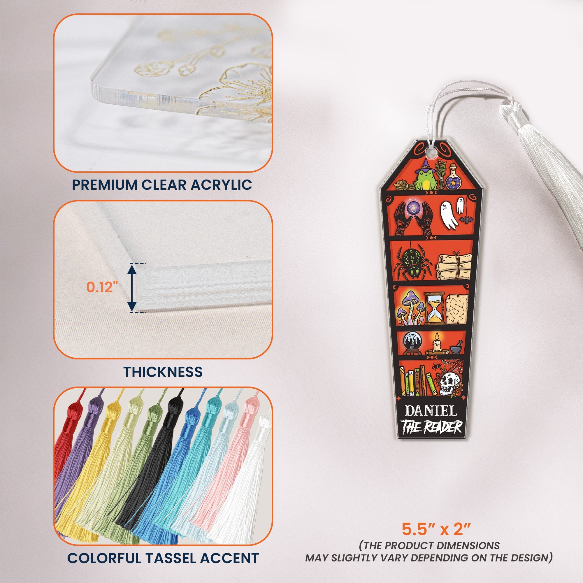 The Reader Book Lovers Halloween Style - Custom Bookmark