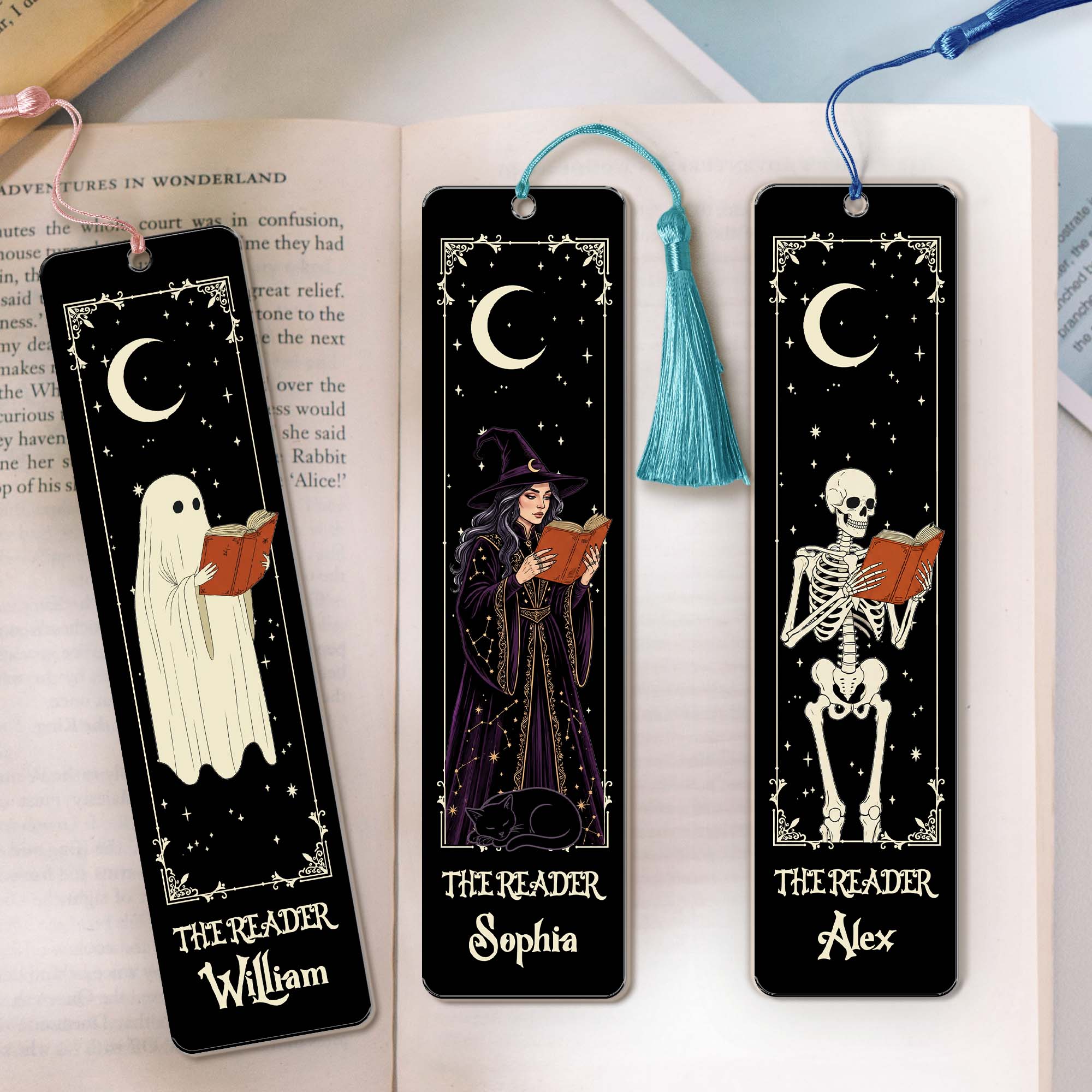 The Reader Halloween Gothic Style For Book Lovers - Custom Bookmark