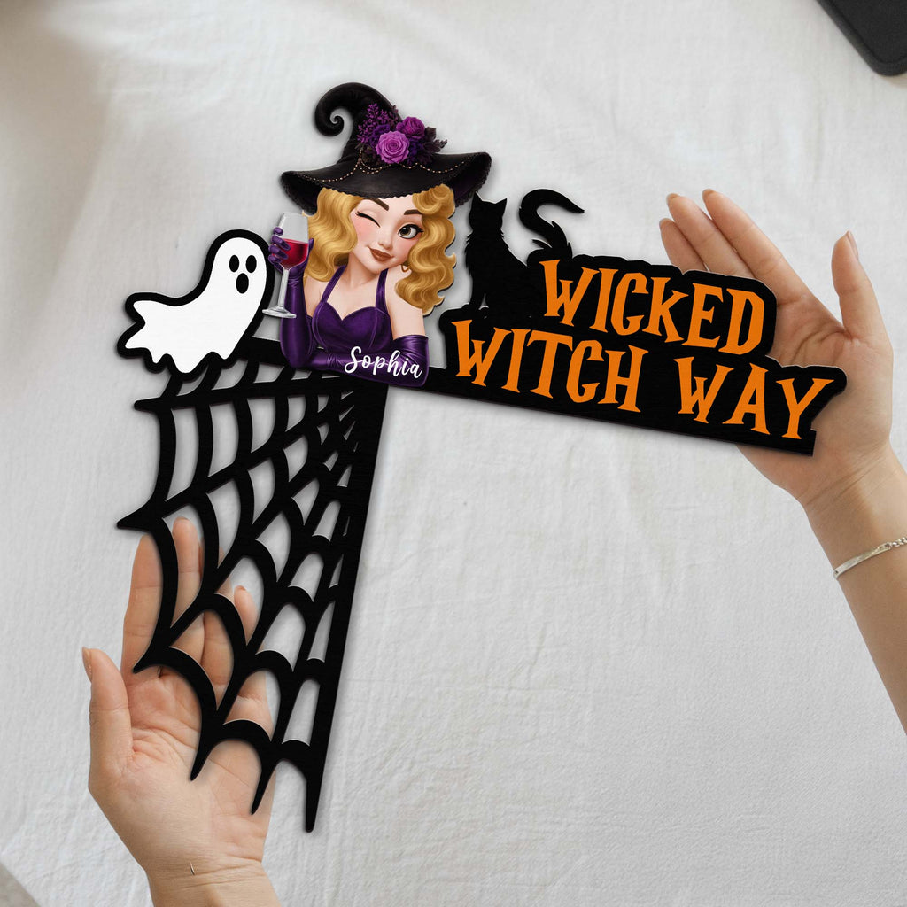 The Witch Is In Happy Halloween - Personalized Door Corner Decor
