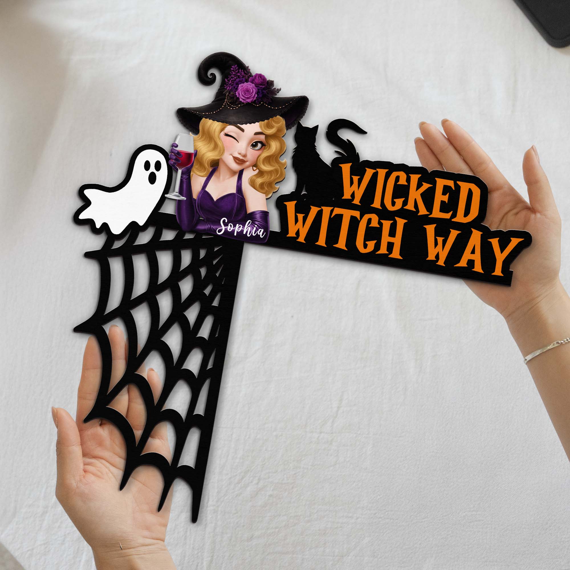 The Witch Is In Happy Halloween - Personalized Door Corner Decor