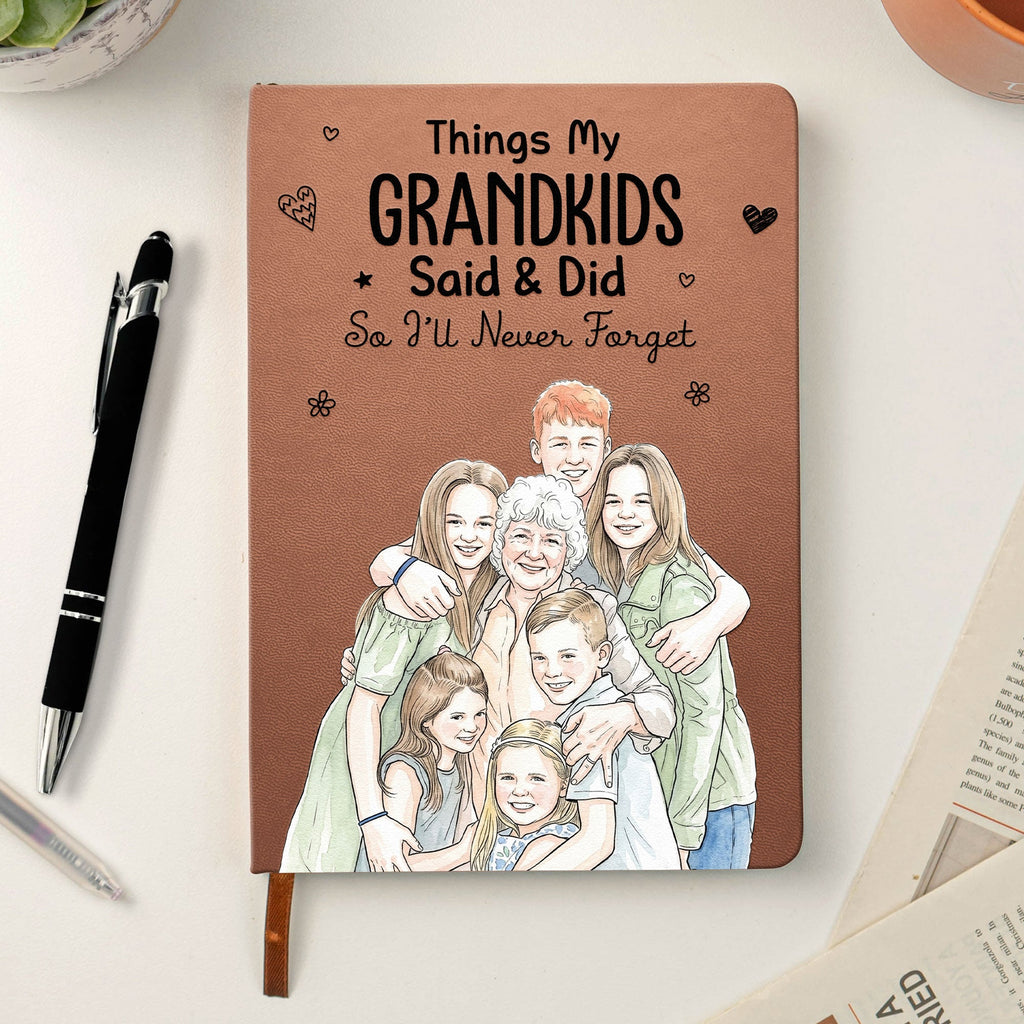 Things My Grandkids Said & Did So I'll Never Forget Watercolor - Personalized Journal